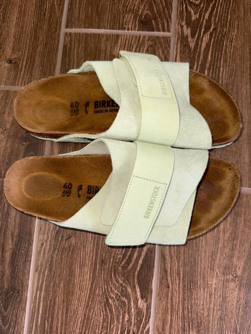 Birkenstock sz 40 Kyoto Faded Lime Suede Excellent condition - Picture 3 of 7